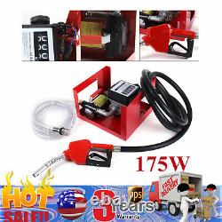 12V Electric Fuel Transfer Pump 175W-45L/Min WithNozzle Meter Fit Oil Fuel Diesel