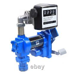 12V Electric Oil Fuel Diesel Gas Transfer Pump 20GPM Transfer Pump + Oil Meter