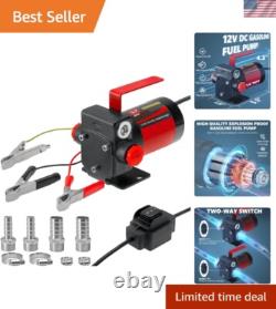 12V Fuel Transfer Pump Gasoline Diesel Mineral Oil Reversible Overheat Safe