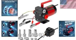12V Fuel Transfer Pump Gasoline Diesel Mineral Oil Reversible Overheat Safe