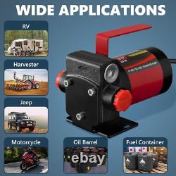 12V Fuel Transfer Pump Gasoline Diesel Mineral Oil Reversible Overheat Safe