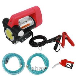 12V Fuel Transfer Pump Oil Diesel Fluid Extractor Electric Pump with Fuel Gun+Hose