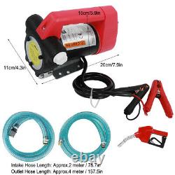 12V Fuel Transfer Pump Oil Diesel Fluid Extractor Electric Pump with Fuel Gun+Hose