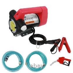 12V Fuel Transfer Pump Oil Diesel Fluid Extractor Electric Pump with Fuel Gun+Hose