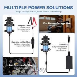 12V Fuel Transfer Pump Set, 95GPH Portable Gasoline Pump 70W Motor Diesel Oil
