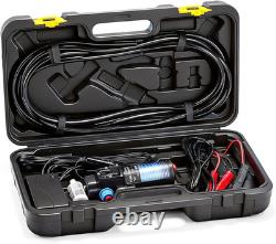 12V Fuel Transfer Pump Set, 95GPH Portable Gasoline Pump, Diesel Oil Extractor w