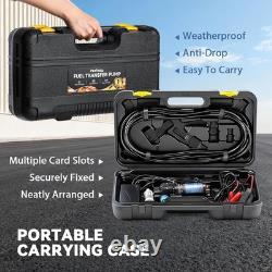 12V Fuel Transfer Pump Set, 95GPH Portable Gasoline Pump, Diesel Oil Extractor w