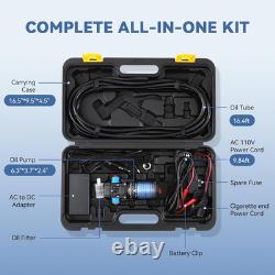 12V Fuel Transfer Pump Set, 95GPH Portable Gasoline Pump, Diesel Oil Extractor w