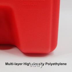 15 Gal HDPE Fuel Caddy Tank with Wheels 10ft Hose Hand Pump Gas Diesel Oil Red