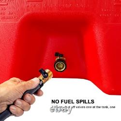 15 Gal HDPE Fuel Caddy Tank with Wheels 10ft Hose Hand Pump Gas Diesel Oil Red