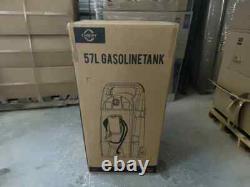 15 Gal HDPE Fuel Caddy Tank with Wheels 10ft Hose Hand Pump Gas Diesel Oil Red