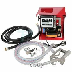155W Oil Pump Electric Gas Transfer Automatic Oil Fuel Diesel Withmeter Gallon Die