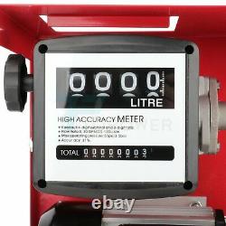 155W Oil Pump Electric Gas Transfer Automatic Oil Fuel Diesel Withmeter Gallon Die