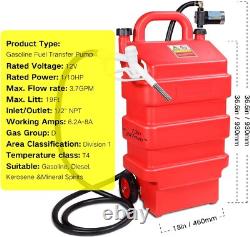 16 Gallon (60 Liter) Portable Fuel Tank With 12V Electric transfer pump 3.7GPM