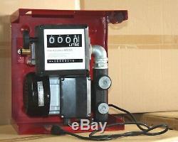 16GPM 110v Electric Oil Fuel Diesel Gas Transfer Pump With Mechanical Meter Gallon