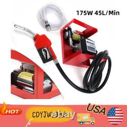 175W 45L/Min Electric Fuel Transfer Pump Nozzle For Oil Fuel Diesel Transfer