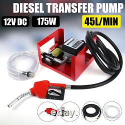 175W-45L/Min Electric Fuel Transfer Pump With Nozzle For Oil Fuel Diesel Transfer