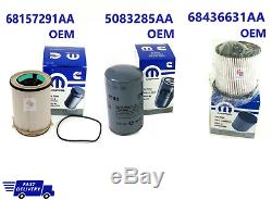 2019-20 Dodge Ram 6.7l Fuel Filters & Oil Filter Combo Oem 68157291aa 68436631aa