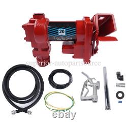 20GPM 12V Red Fuel Transfer Pump withNozzle Kit for Car Truck Tractor Diesel