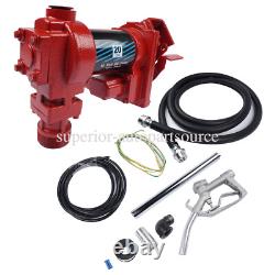 20GPM 12V Red Fuel Transfer Pump withNozzle Kit for Car Truck Tractor Diesel