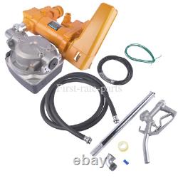 20GPM 12V Yellow Fuel Transfer Pump for Gasoline Diesel withOil Meter + Nozzle Kit