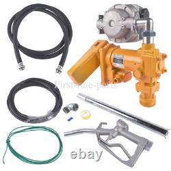 20GPM 12V Yellow Fuel Transfer Pump for Gasoline Diesel withOil Meter + Nozzle Kit