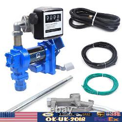 20GPM Diesel Gasoline Fuel Transfer Pump Anti-Explosive 265W+Oil Meter