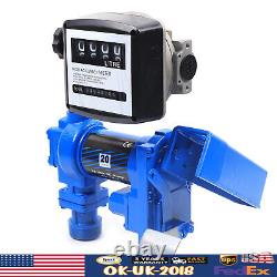 20GPM Diesel Gasoline Fuel Transfer Pump Anti-Explosive 265W+Oil Meter