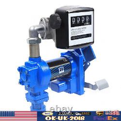 20GPM Diesel Gasoline Fuel Transfer Pump Anti-Explosive 265W+Oil Meter