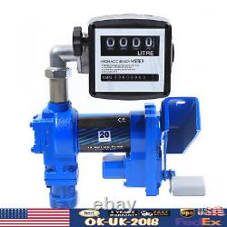 20GPM Diesel Gasoline Fuel Transfer Pump Anti-Explosive 265W+Oil Meter
