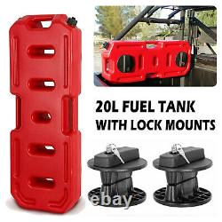 20L Fuel Tank Gas Oil Petrol Pack Container withLock Mounts for ATV UTV SUV 4X4