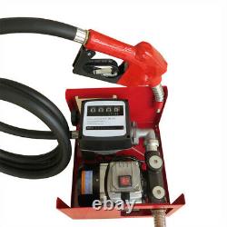 220V Electric Oil Fuel Diesel Gas Transfer Pump with Meter+2/4m Hose+Nozzle IP55