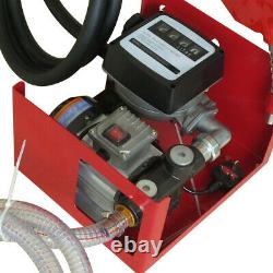 220V Electric Oil Fuel Diesel Gas Transfer Pump with Meter & 2/4m Hoses & Nozzle