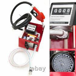 220v Electric Diesel Oil Fuel Transfer Pump withMeter +Hose & Nozzle New