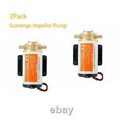 2Packs 12V Scavenge Impellor Pump for Diesel Fuel Scavenge Oil Transfer-White