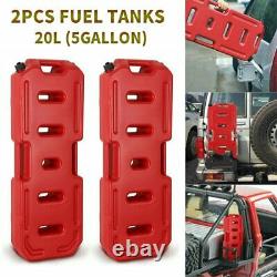2X 20L 5Gallon Fuel Tanks Gas Can Oil Petrol Container Pack For JEEP ATV UTV RZR