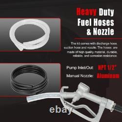 3.7GPM 12V DC Gasoline/Diesel Oil Transfer Pump Fuel Kerosene Pump with Hoses