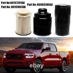 3-For-Dodge Ram 2500 3500 6.7L Diesel Oil Filter Fuel Filter Kit #68157291AA