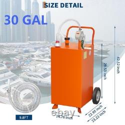 30 35 45 Gallon Gas Caddy Fuel Diesel Oil Transfer Tank, Wheels Portable, Pump, ATV