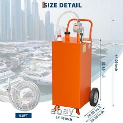 30 Gallon Car Gas Caddy Fuel Diesel Oil Transfer Tank Storage Caddy with Pump