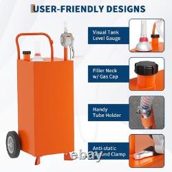 30 Gallon Car Gas Caddy Fuel Diesel Oil Transfer Tank Storage Caddy with Pump