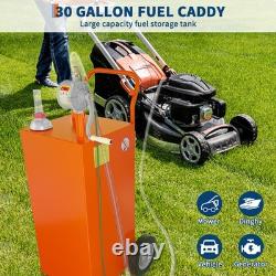 30 Gallon Car Gas Caddy Fuel Diesel Oil Transfer Tank Storage Caddy with Pump