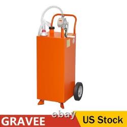 30 Gallon Car Gas Caddy Fuel Diesel Oil Transfer Tank Storage Caddy with Pump
