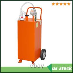 30 Gallon Car Gas Caddy Fuel Diesel Oil Transfer Tank Storage Caddy with Pump
