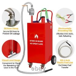30 Gallon Fuel Diesel Oil Transfer Tank Gas Caddy with Bidirectional Siphon Pump