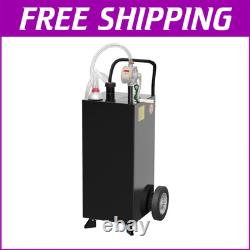30 Gallon Fuel Gas Caddy Diesel Oil Transfer Tank 2 Wheels Portable with Pump
