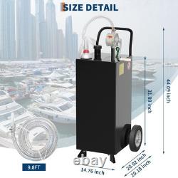 30 Gallon Fuel Gas Caddy Diesel Oil Transfer Tank 2 Wheels Portable with Pump