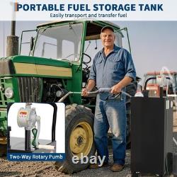 30 Gallon Fuel Gas Caddy Diesel Oil Transfer Tank 2 Wheels Portable with Pump