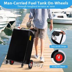30 Gallon Fuel Gas Caddy Diesel Oil Transfer Tank 4 Wheels Portable with Pump