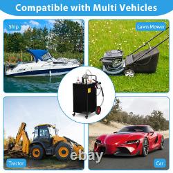 30 Gallon Fuel Gas Caddy Diesel Oil Transfer Tank 4 Wheels Portable with Pump BK